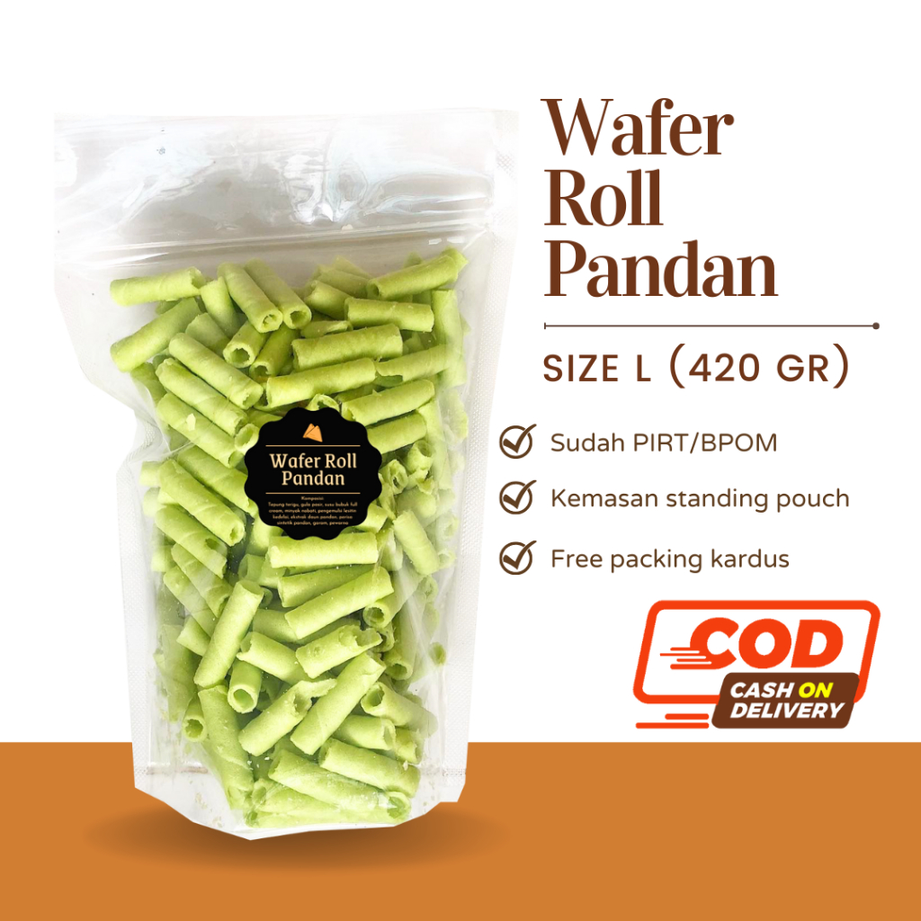 [DELISH SNACKS] Wafer Roll (L) 420gr Cokelat / Stroberi / Vanilla / Blueberry / Pandan / Susu / Snack Cemilan Manis