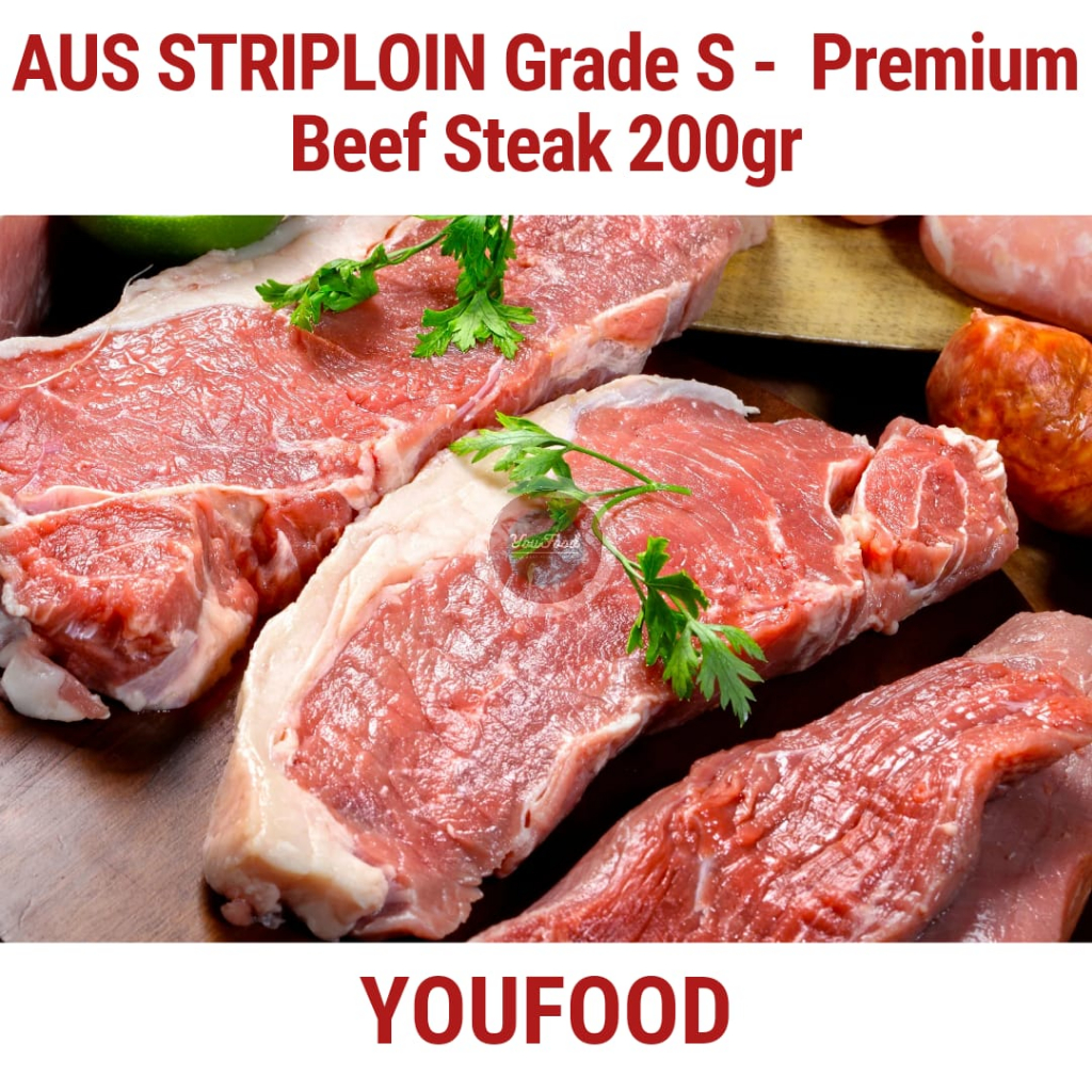 

Daging Sapi Australia - Striploin / Sirloin Beef Steak 200gr - Std