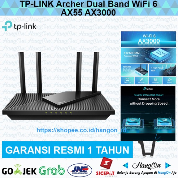 TP-LINK Archer AX55 AX3000 Dual Band Gigabit Wi-Fi 6 Router