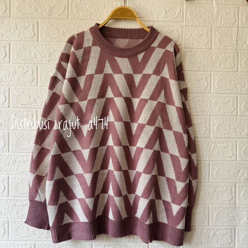 NUNO KNIT SWEATER RAJUT OVERSIZE VERONIKA TOP ATASAN LENGAN PANJANG