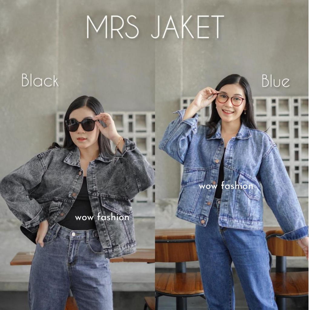 WOW-Mrs Jaket Jeans Oversize Wanita//Jaket crop Wanita//Jaket Cewek//Jaket Viral