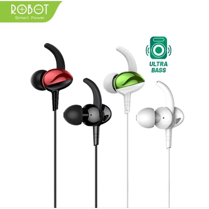 EARPHONE HIGH-DEFINITION SOUND QUALITY ROBOT RE801 GARANSI 1 TAHUN