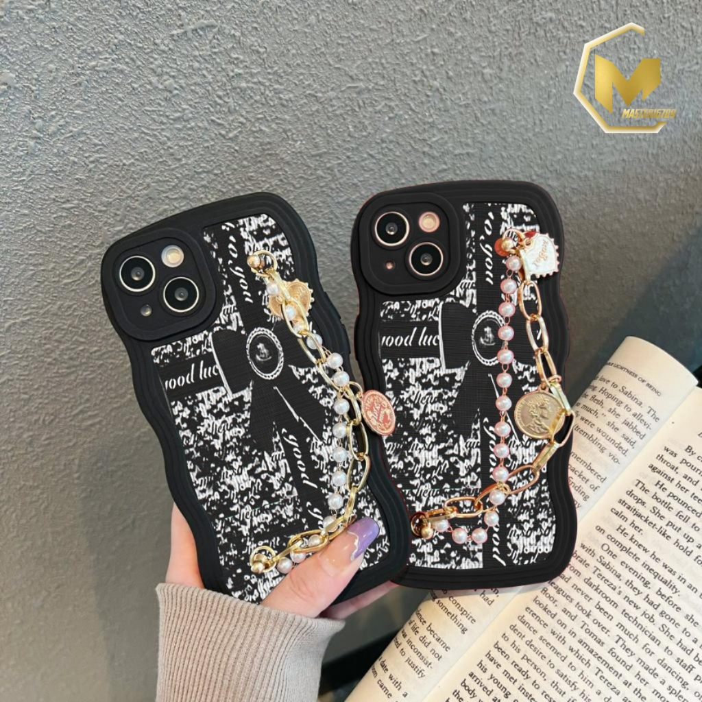 GC44 GC53 CASE CASING SOFTCASE SILIKON WAVY WAVE AESTETHIC RANTAI MUTIARA GRIP FOR  IPHONE 13 PROMAX 14 PRO MAX PROMAX MA4935