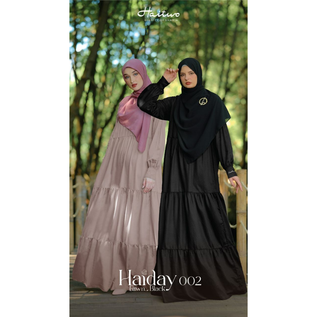 Haitwo HAIDAY 02 Material Cotton  Gamis Kondangan Simple Kekinian bisa COD Terbaru Mewah