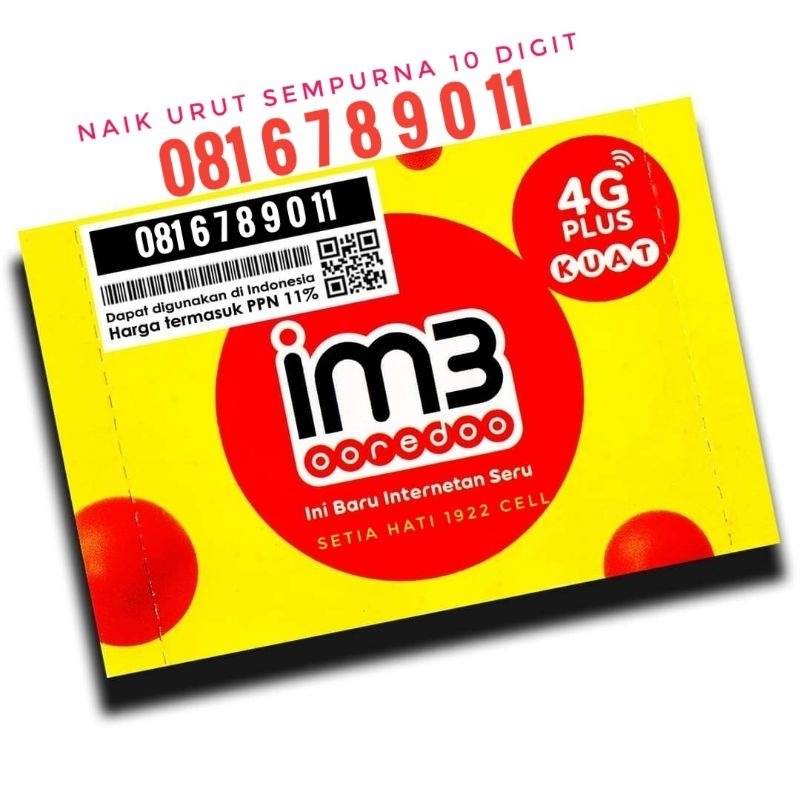 nomor cantik indosat prabayar 10 digit naik sempurna 6789011