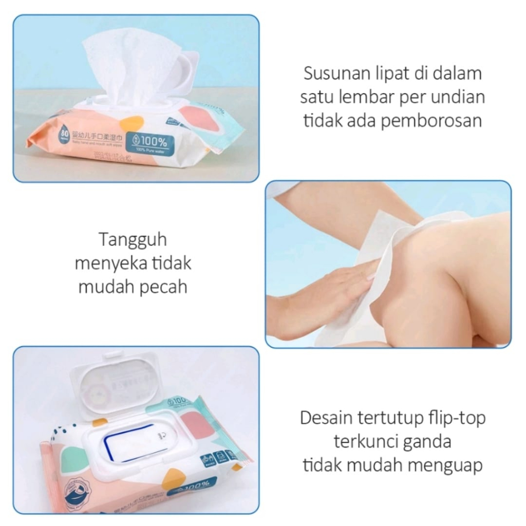 DreamHouse77 80s Tissue Basah bayi pure baby wipes non perfumed tisu basah bayi