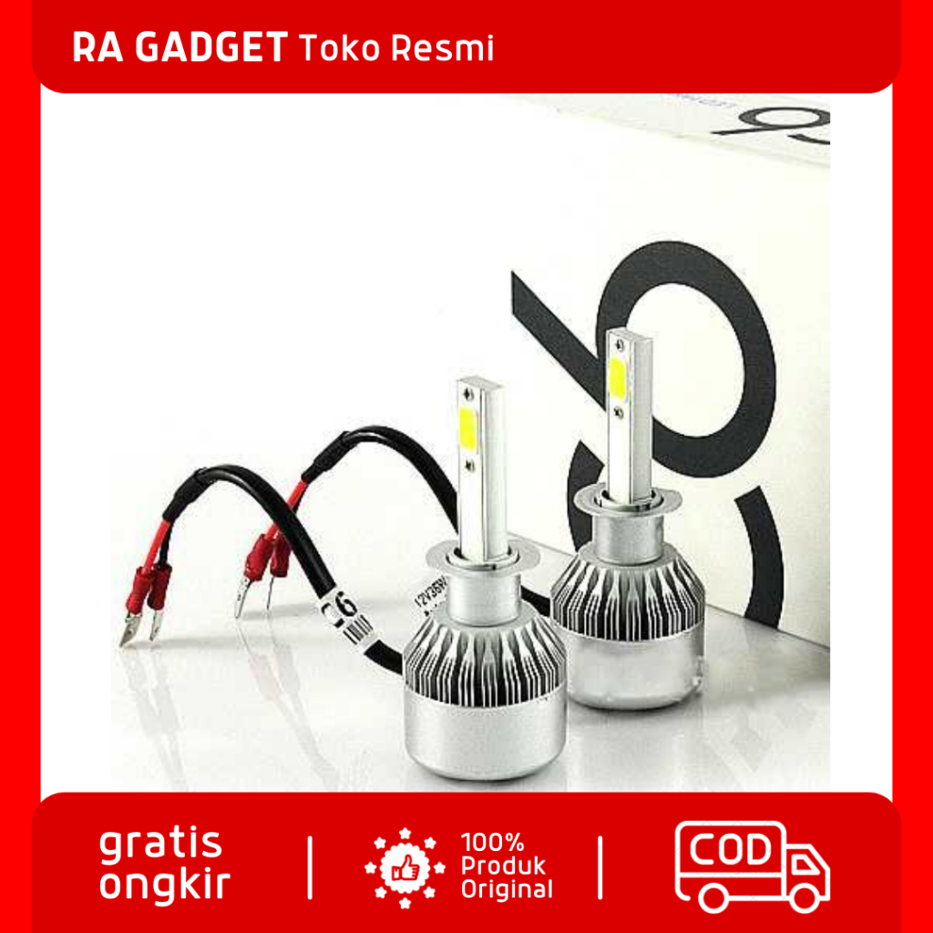 Lampu Depan Mobil LED Headlamp H1 Cool White 36W 2 PCS / Lampu Mobil Putih H1 Lampu Depan Mobil Mobi