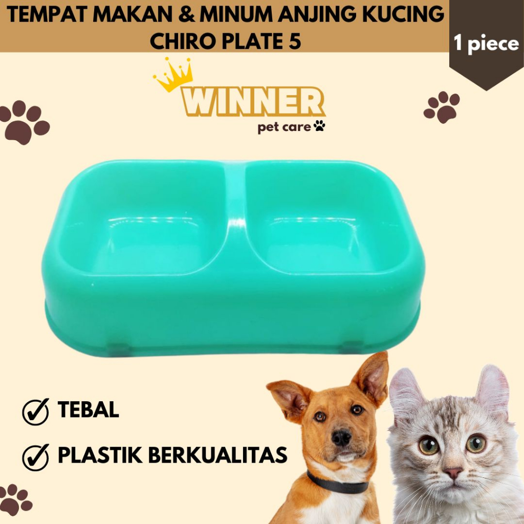 Chiro Plate 5 Tempat Makan Minum Anjing Kucing Double