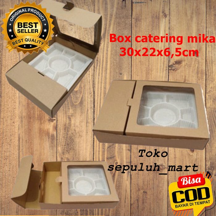 Box kotak nasi catering 30x22x6,5cm/box nasi catering sekat/kotak makan/kardus box kotak catering se