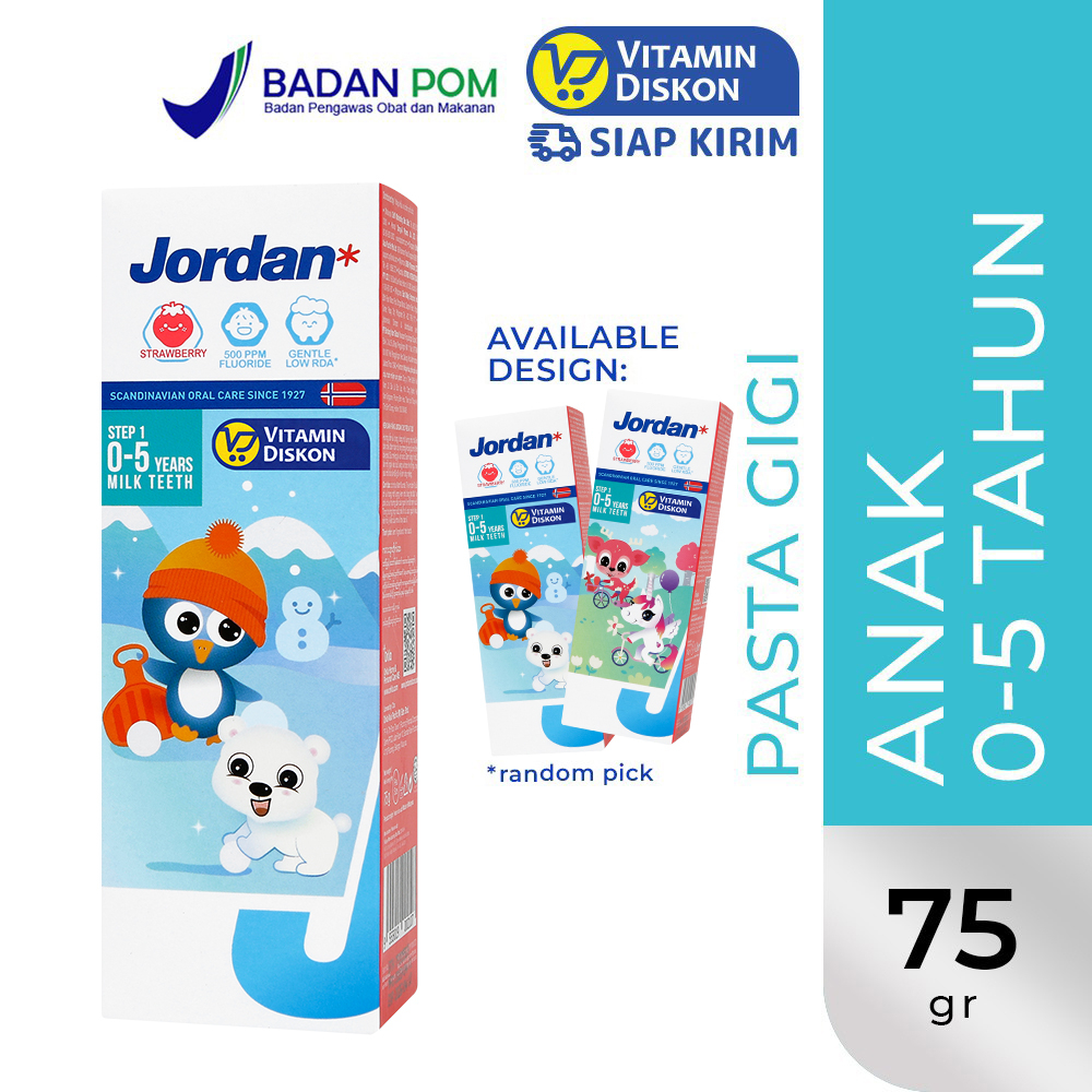 Jordan Kids Pasta GIgi Anak Toothpaste Milk Teeth Step 1 (0-5 Years) - 75 G