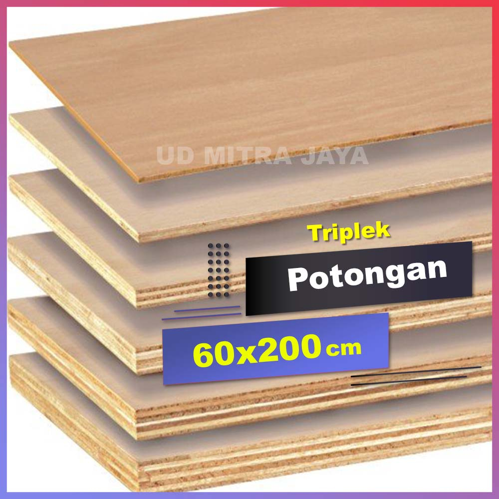 Triplek tebal 12mm ukuran 60x200