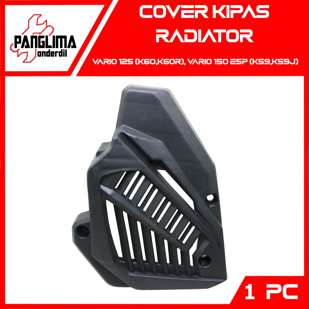 Cover Radiator Honda Vario 150-125 New LED 2015-2016-2017-2018-2019-2020-2021-2022 K59-K59J-K60-K60R Penutup Tutup Tameng Pelindung Magnit Magnet Hitam Polos