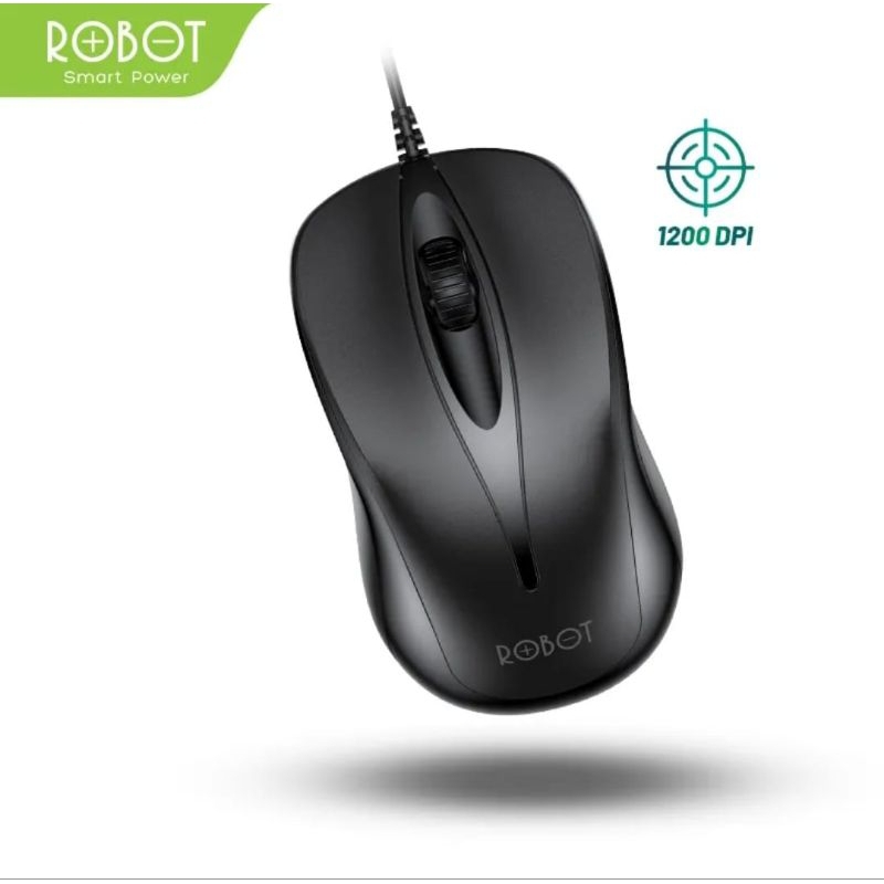 MOUSE KABEL 1200 DPI ROBOT M102 GARANSI 1 TAHUN