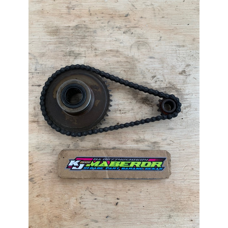 Gigi gear dinamo starter Penghantar Dobel Stater Supra X Granda Supra Fit Revo Lama Fullset Rantai O