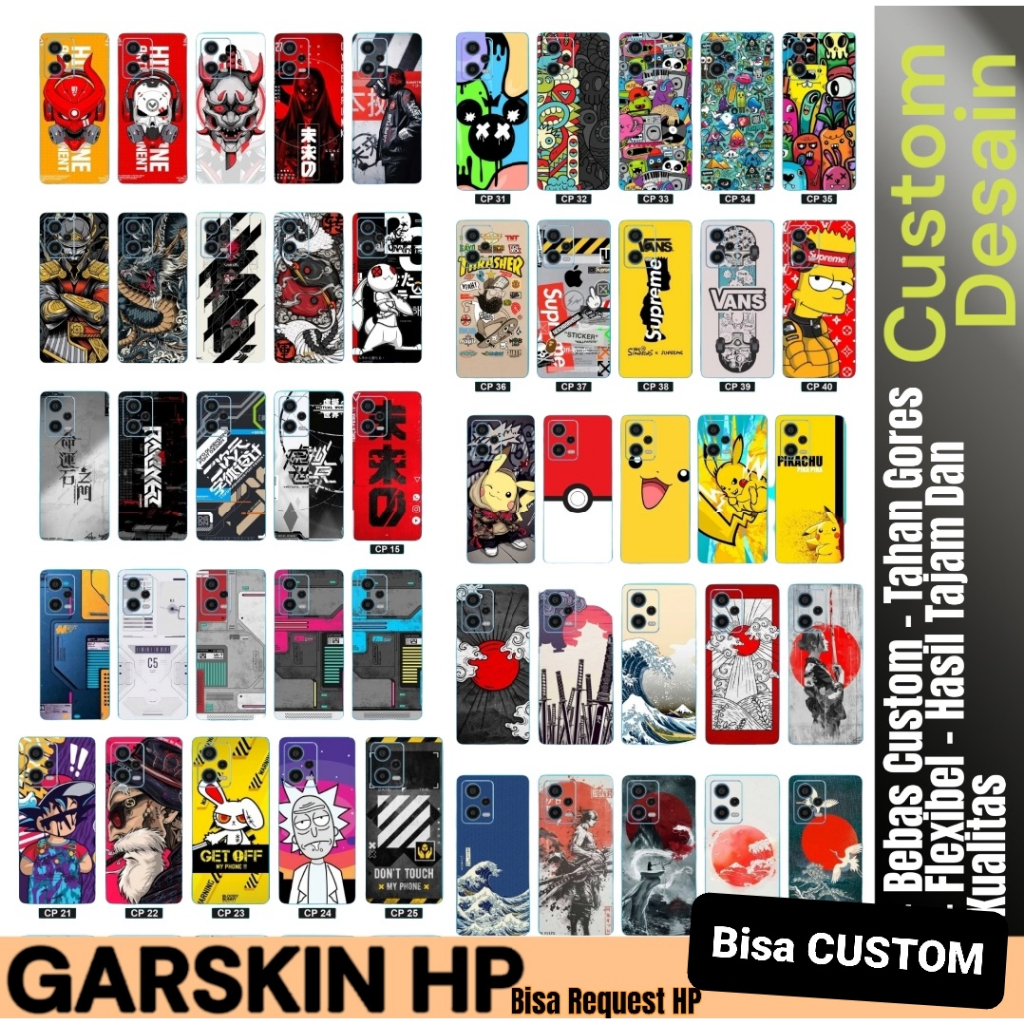 Skin CUSTOM Design REQUEST Bebas Foto Xiaomi Redmi Note 12 12Pro 11 11Pro 10 10s 10Pro 10-5G 9 9Pro 8 8Pro 7 7Pro 6 6Pro 5 5Pro 5A Prime 4 4X 3 2 1 Garskin HP Foto Photo Shop Gambar Motif Pilih Caracter Tersendiri Stiker 4G 5G Pro S A Plus