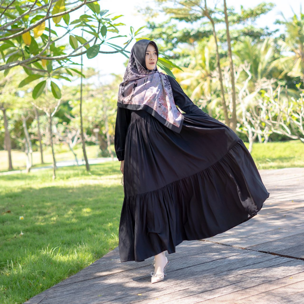 AIJO - Dress Panjang 3 Layer - Dress Panjang Wanita