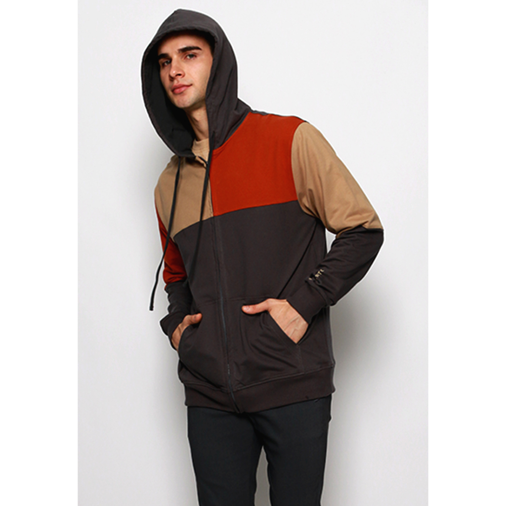 Rigato Hoodie Jacket Color Blocking / Jaket / Hoodie