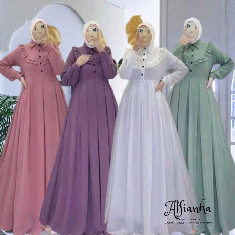 Lyra Maxi Gamis Crinkle Airflow Premium