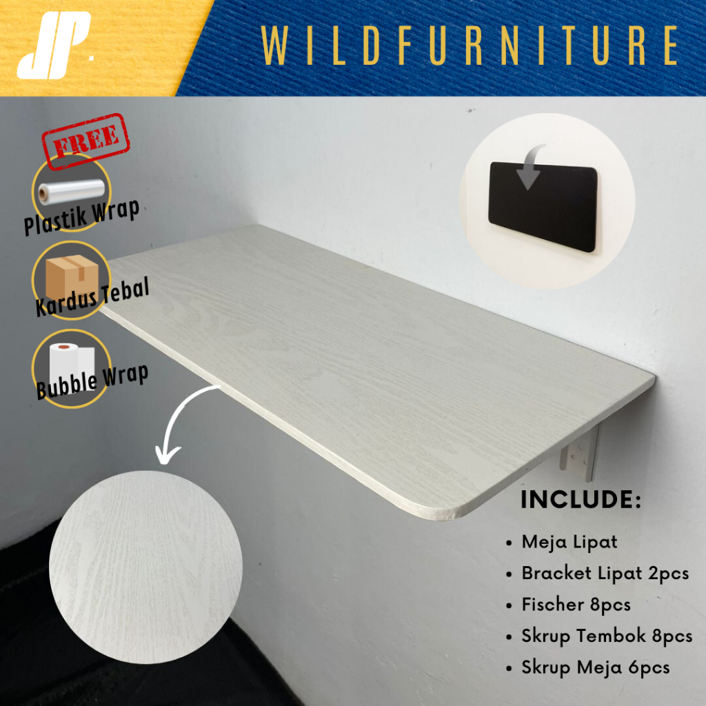 MEJA LIPAT DINDING 1 SET 60CMX30CM MEJA DEKORASI RUANGAN / SATU SET MEJA DAN BRACKET