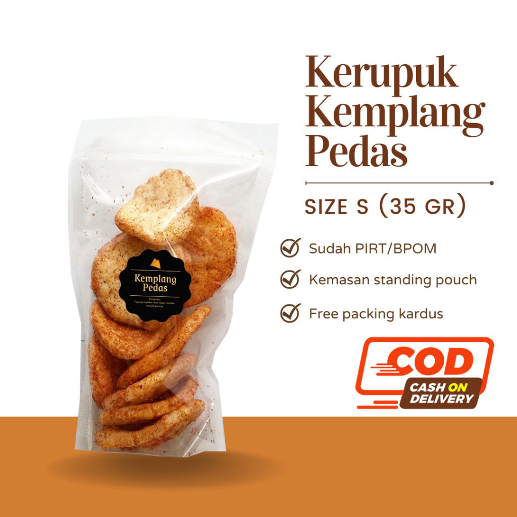 [DELISH SNACKS] Kerupuk Kemplang (S) 35gr / Snack Cemilan / Camilan Krupuk Palembang Ikan Asin Gurih