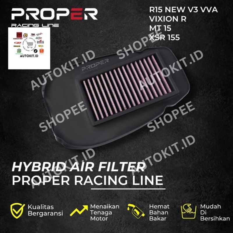 FILTER UDARA PROPER RACING VARIO, BEAT, SCOOPY, NMAX, AEFOX, LEXI, R15