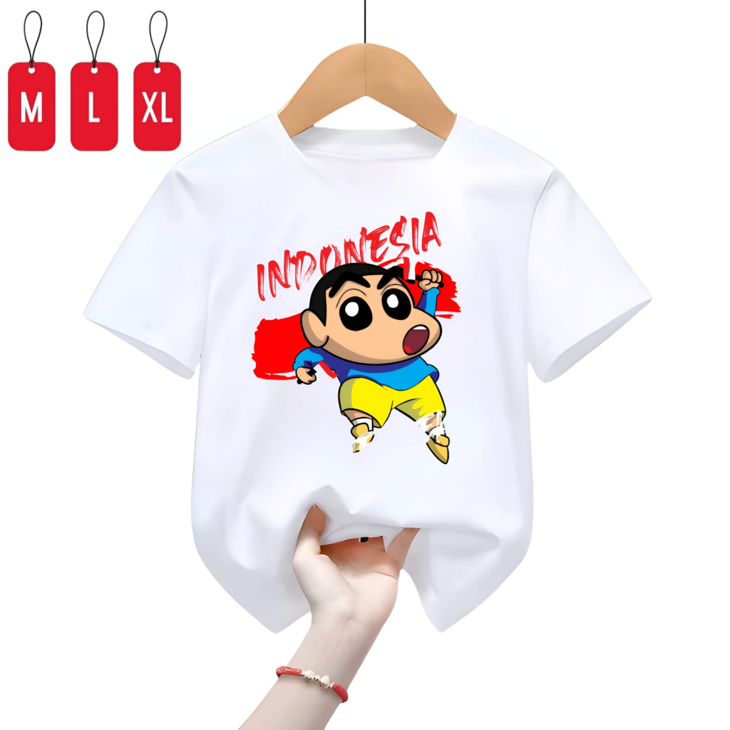 Kaos Baju Anak Anak Sincan Indonesia M,L,XL