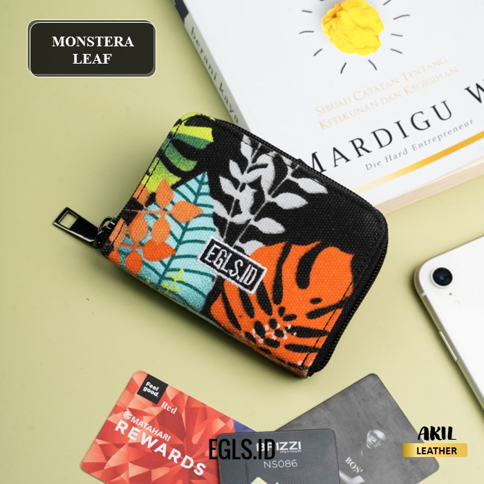 Dompet Kartu Resleting lipat Pria Wanita Unisex Multifungsi Egls Ranu Card Holder Wallet Bahan Canvas Premium