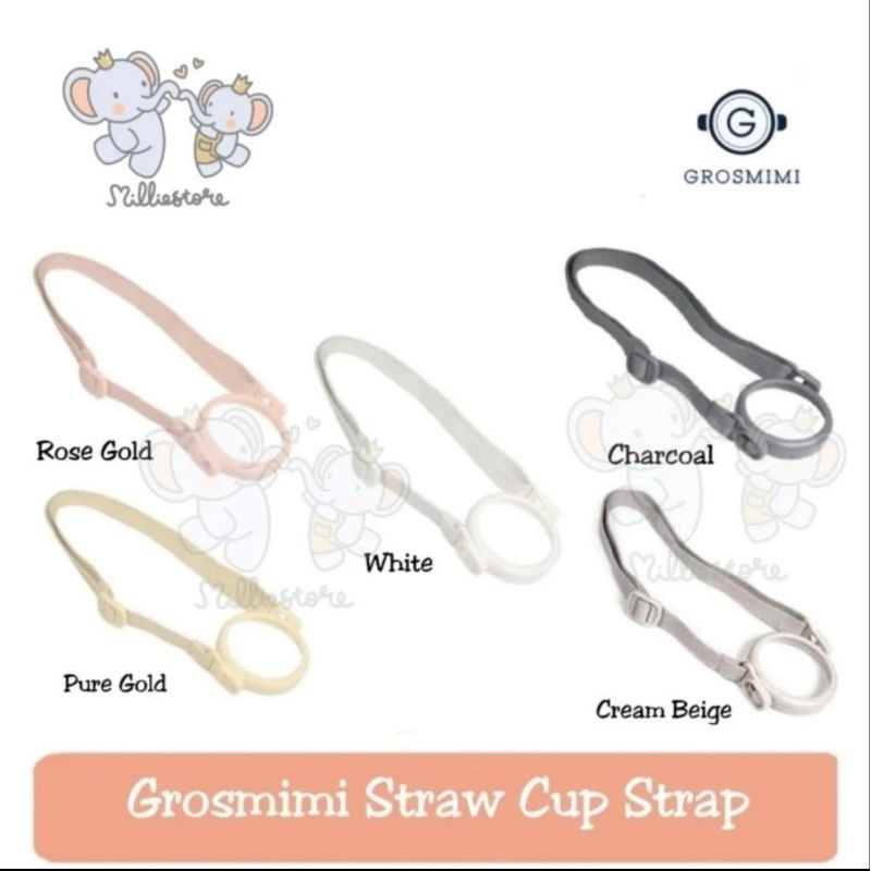 GROSMIMI Strap Straw Cup Bottle