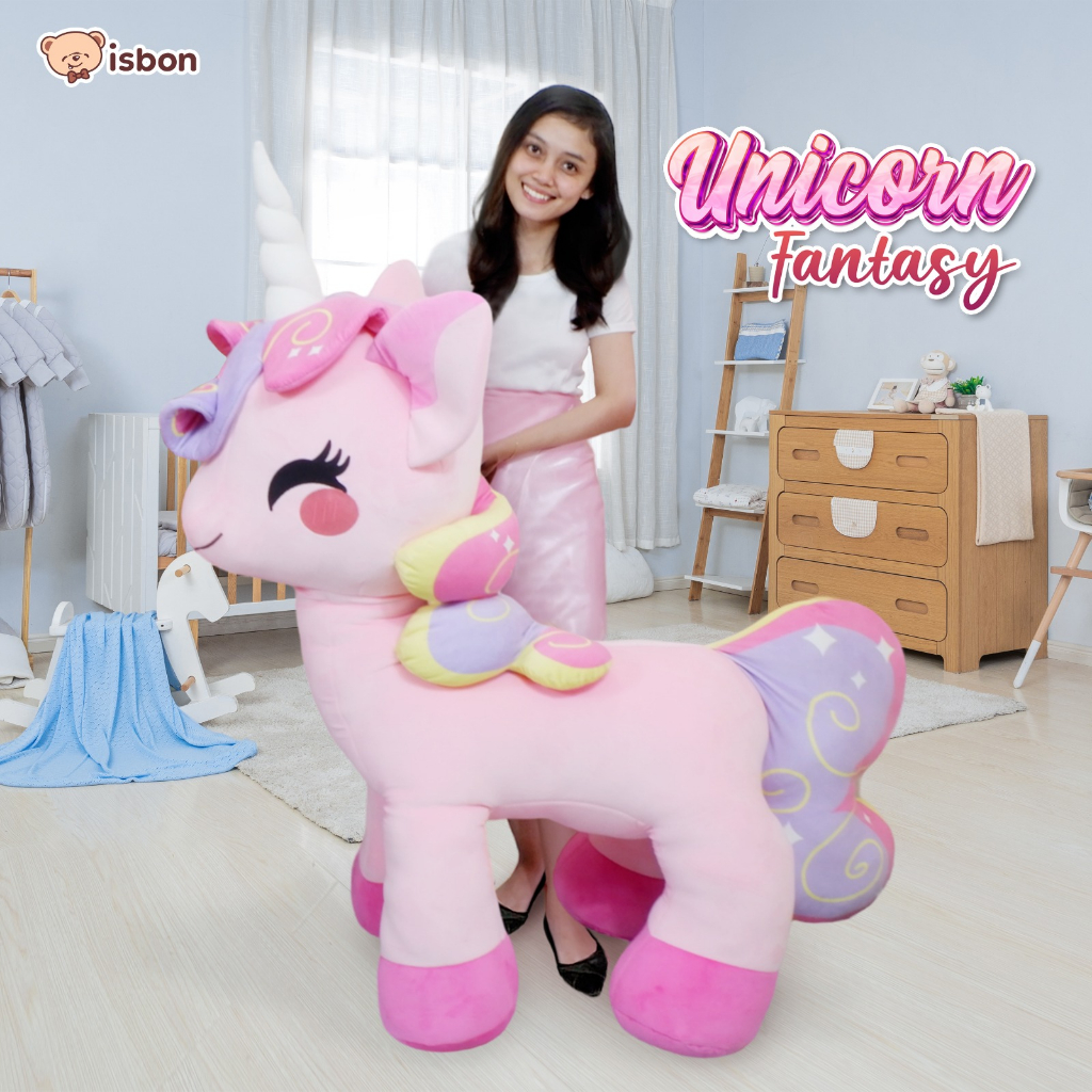ISTANA BONEKA Unicorn Jumbo 1,5 Meter Giant Fantasy Kuda Pony Cantik Little Girl Little pony raksana besar