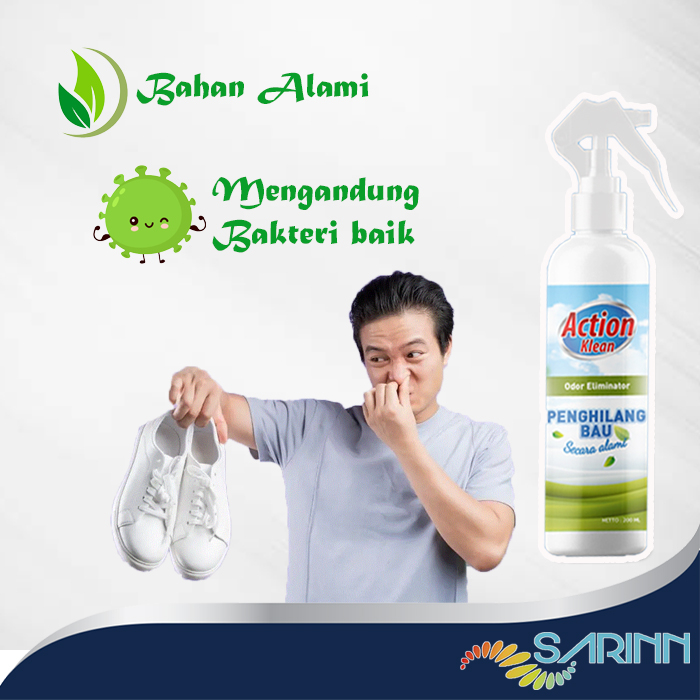 Action Klean Odor Eliminator Penghilang Bau Sepatu Kaki Tidak Sedap Pewangi Shoe Spray Deodorizer Refresher