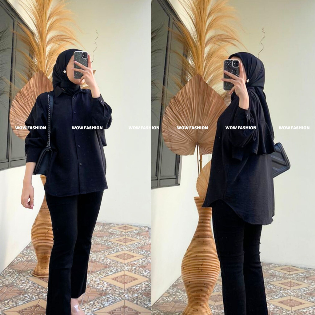 WOW-Olivia Kemeja Back Layer Wanita/ Pololinen Premium / Blouse Lucu /Baju Cewek