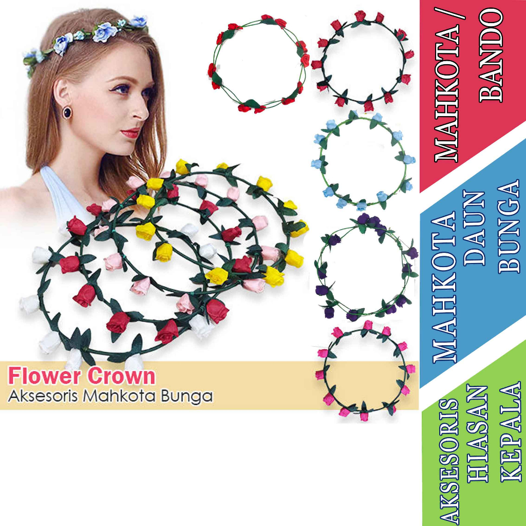 Flower Crown - Mahkota Daun - Hiasan Kepala - Mahkota Bunga