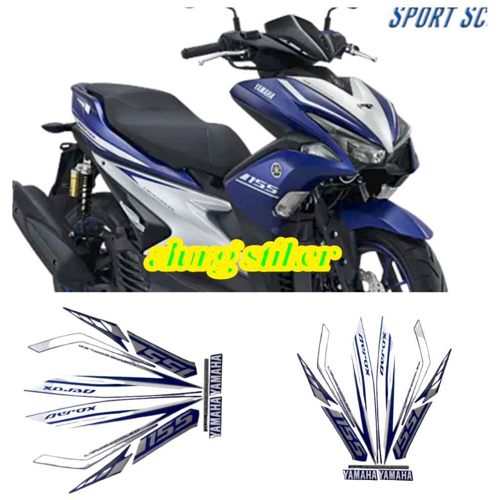STIKER STRIPING MOTOR AEROX 155 2017 BIRU STANDAR