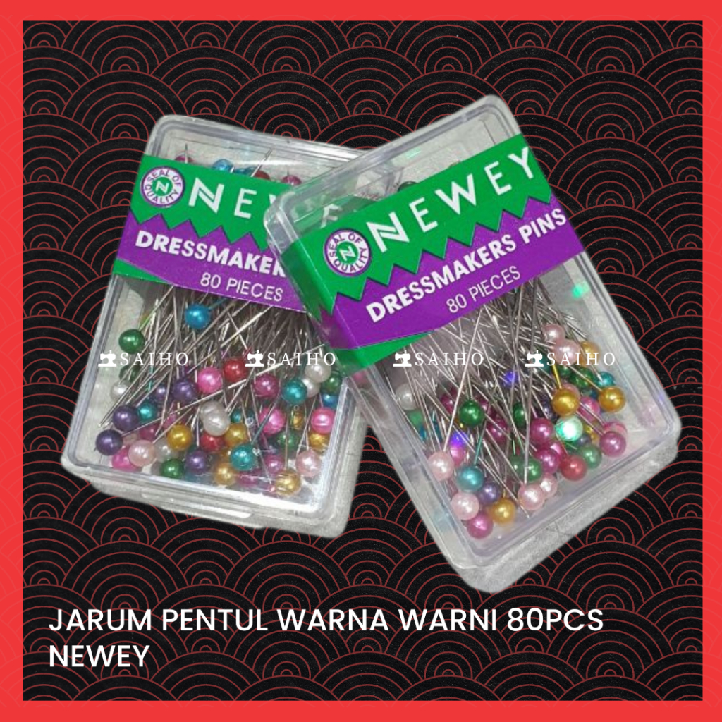 [NEWEY] Jarum Pentul Newey / Dressmakers Pins isi 80 PCS Warna Warni