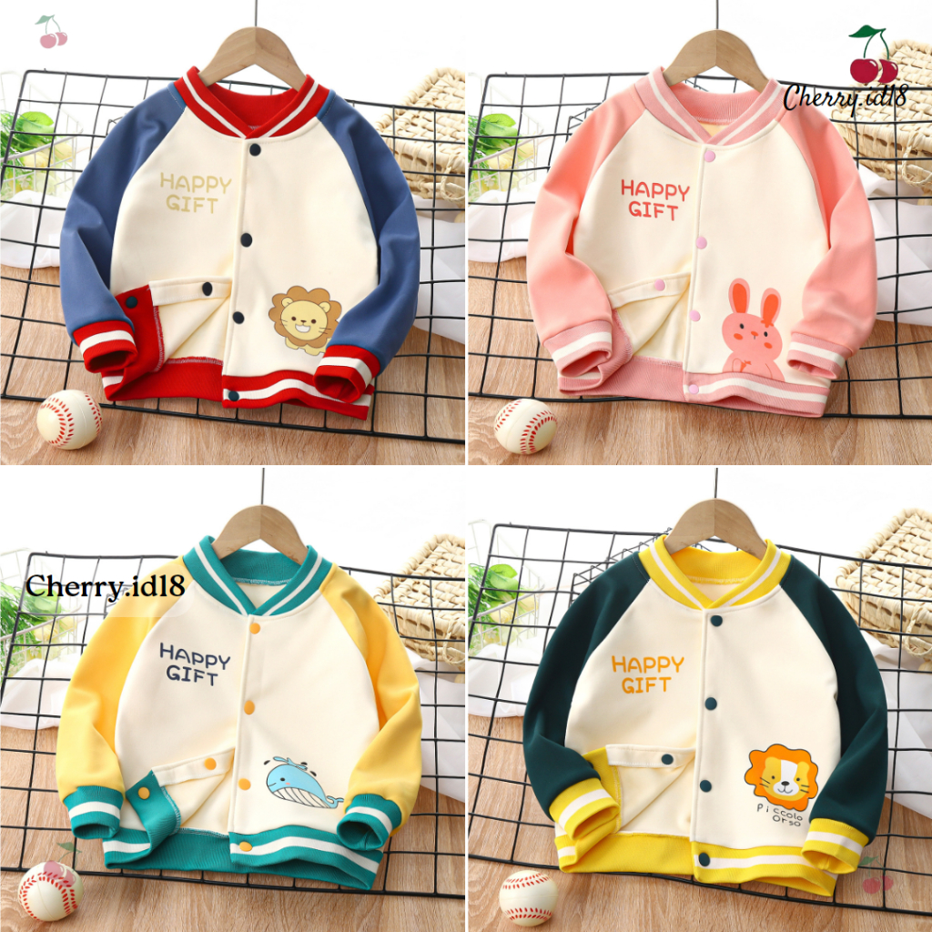 Cherry COD Jaket Baseball Anak Kualitas Premium / Jaket Anak Laki Laki / Jaket Anak Perempuan / Jaket Bayi JK02