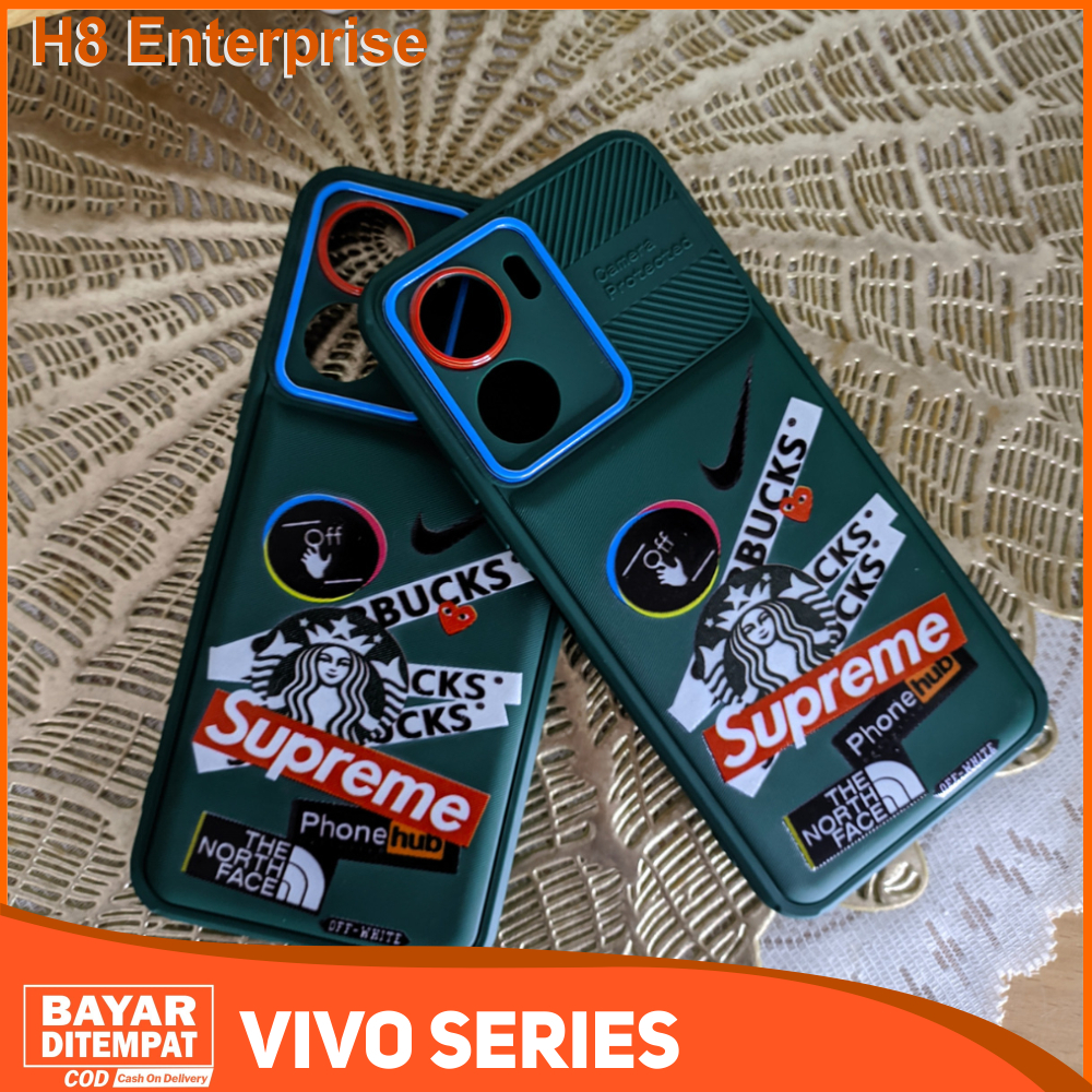 Case Vivo Y01 Y02 Y17 Y12 Y12S Y15 Y15S Y16 Y20 Y20S Y21 Y21A Y21E Y21S Y21T Y22 Y22S Y33S Y33T Casing Starbucks X Supreme Pro Camera Premium