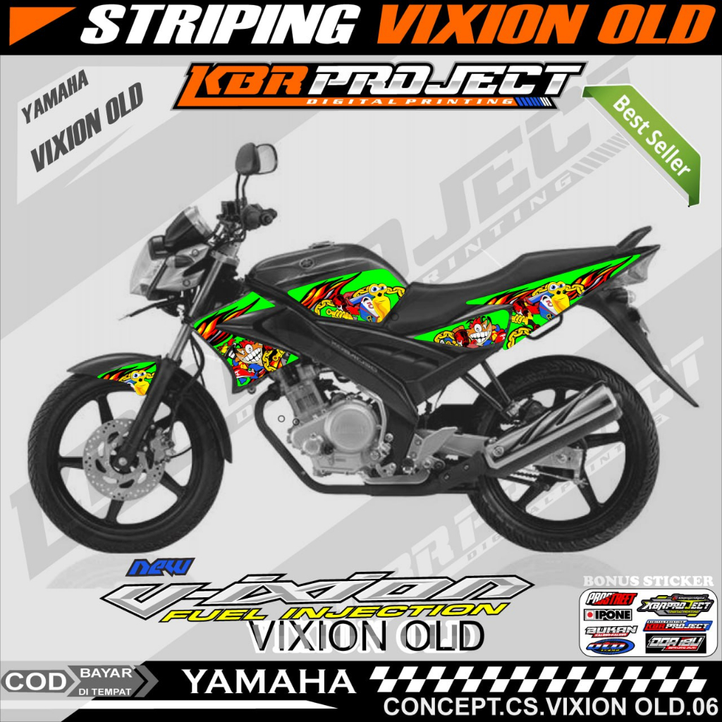 VIXION OLD STIKER STRIPING PREMIUM MOTOR KEREN LIS VARIASI VIXION OLD STIKER MOTOR YAMAHA DESAIN RAC