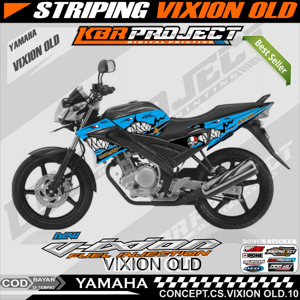 VIXION OLD STIKER STRIPING PREMIUM MOTOR KEREN LIS VARIASI VIXION OLD STIKER MOTOR YAMAHA DESAIN RAC
