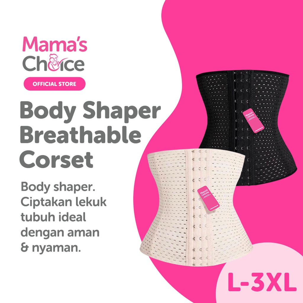 ORIGINAL Mama's Choice Body Shaper Breathable Corset / Korset Pelangsing / Stagen Pasca Melahirkan / LEDIMART