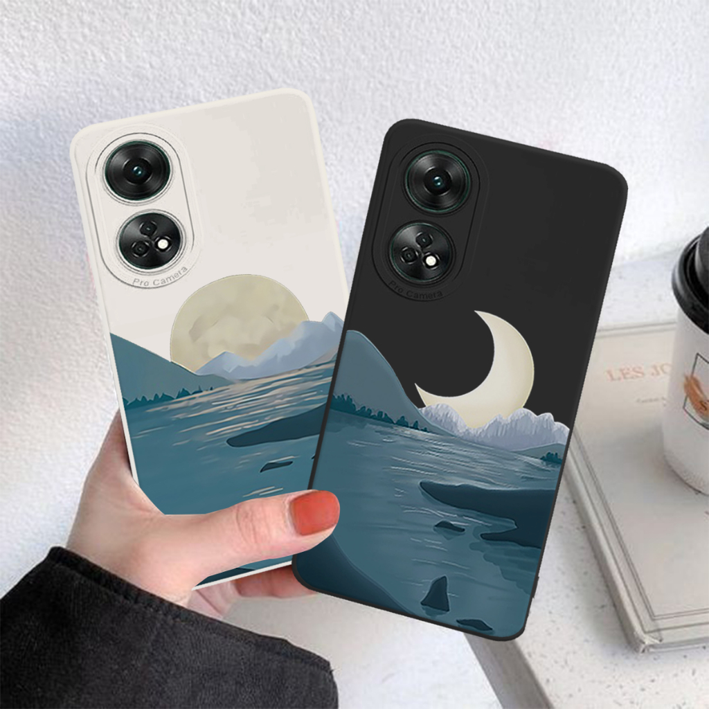 [R8T5] Softcase Prokamera Oppo Reno 8T 4G/Oppo Reno 8T 5G Terbaru Motif Couple Aesthetic Moon - Case