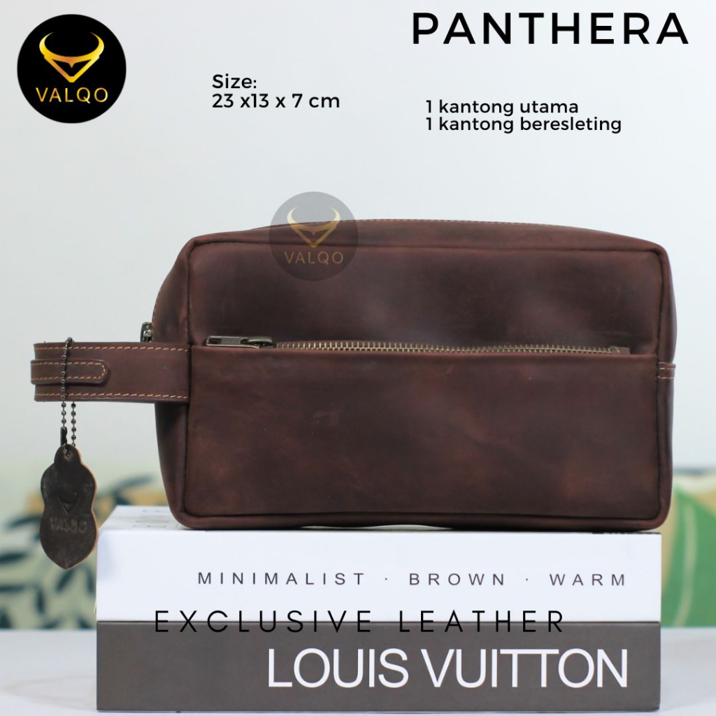 [VALQO] PANTHERA Pouch Kulit Clutch Handbag Pria Kulit Sapi Tas Tangan Pria Wanita