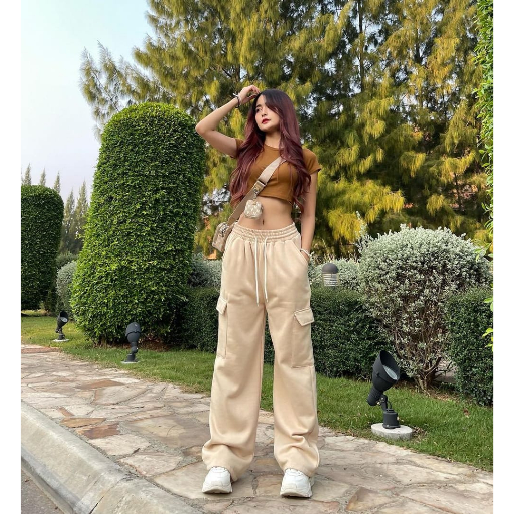 JOOY BASIC CARGO PANTS - CELANA KULOT WANITA - CELANA PANJANG