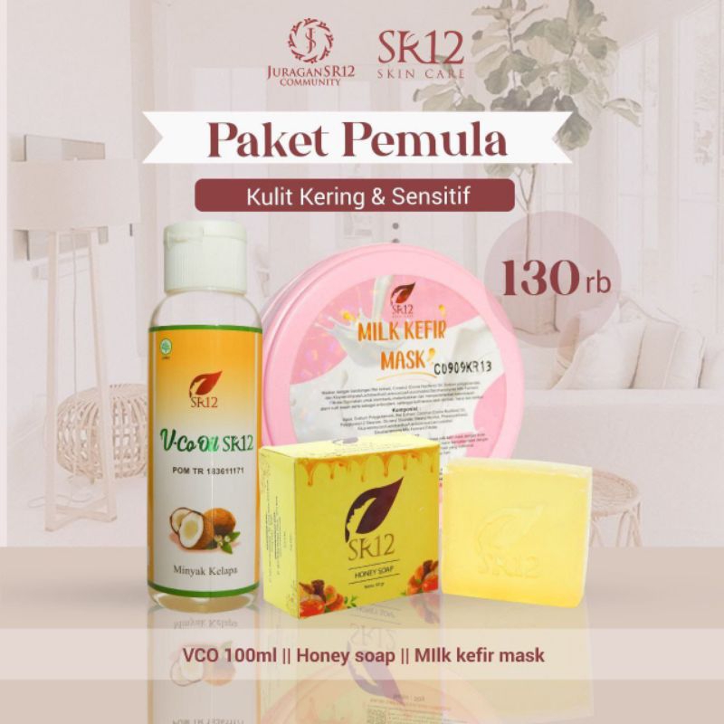 sr12 Paket Pemula.Kulit Kering dan Sensitif Herbal Skincare