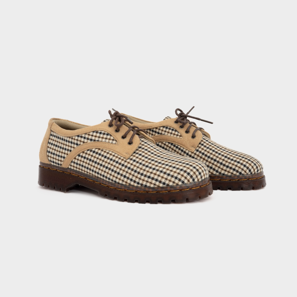 Dianable - Meisie Oxford Docmart Shoes (Black - Caramel - Houndstooth)