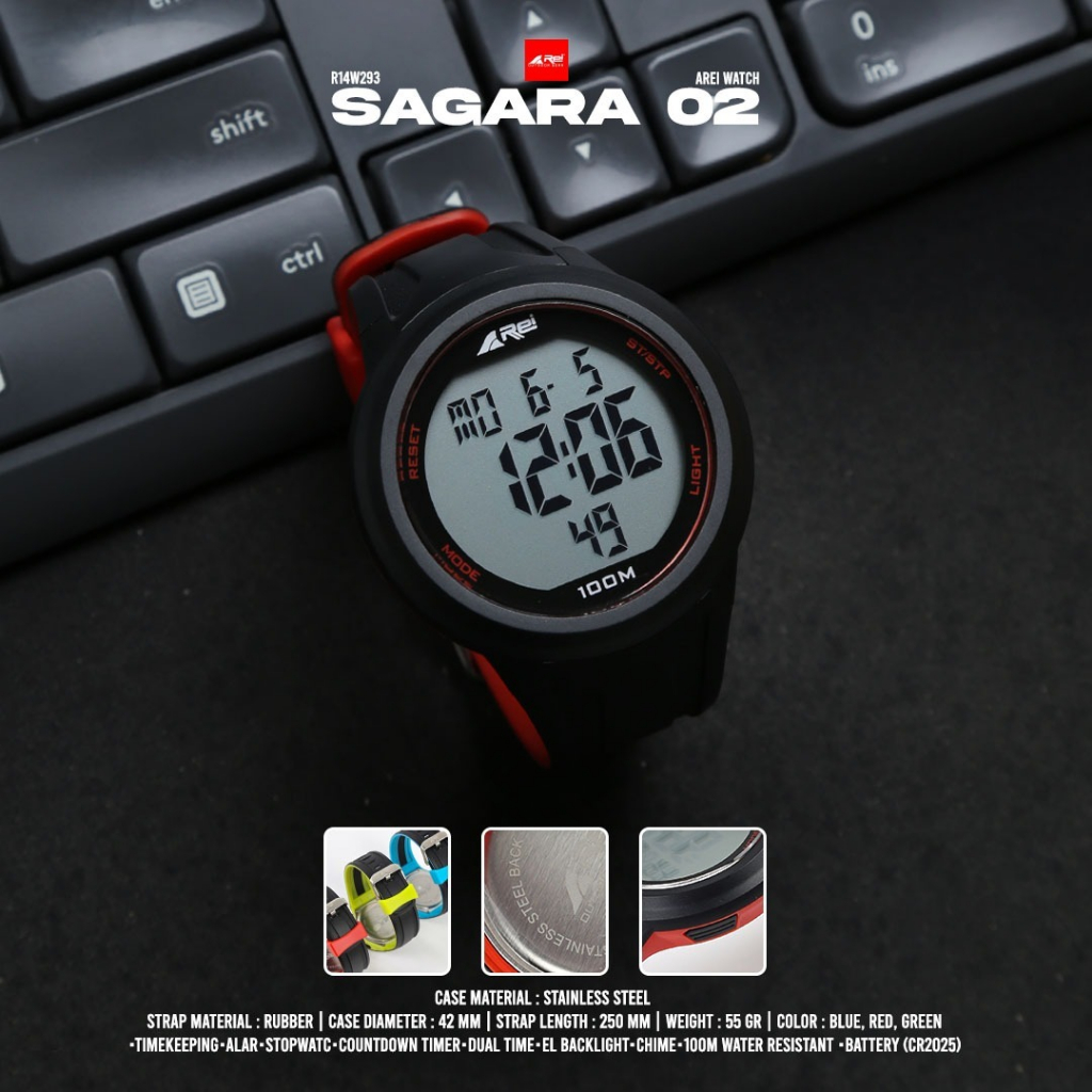 Jam Tangan / Watch Digital Pria Sagara 02 Hitam Arei Outdoorgear