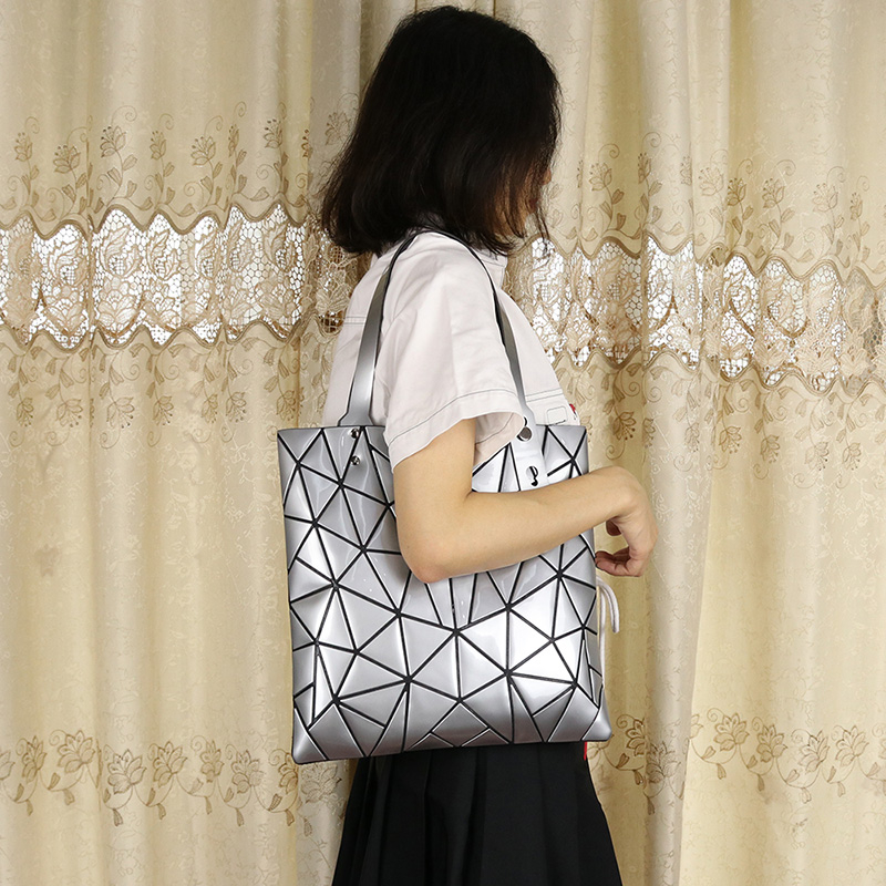 Tote Bag Women Tas Bahu / Jinjing Kulit PU Geometris Shoulder Bag 10198