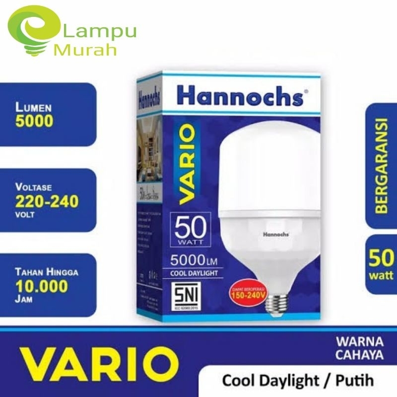Lampu Led HANNOCHS VARIO 50 Watt - Led T Bulb Hannochs Vario 50 Watt Kapsul Cahaya Putih