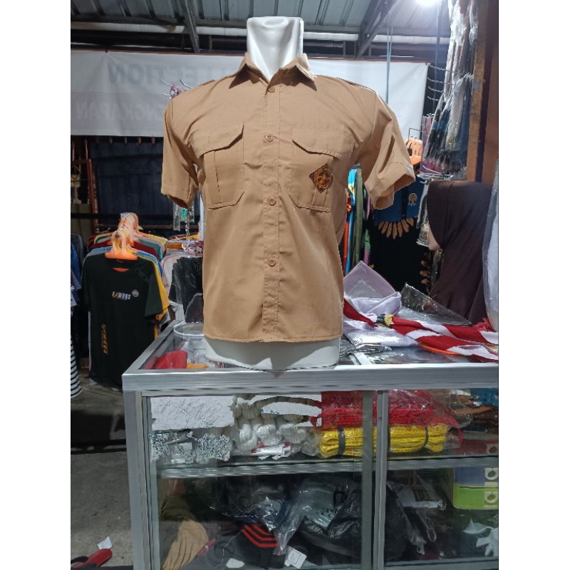Seragam Sekolah Harga Grosir/Baju Pramuka Laki -Laki SD, SMP, DAN SMA/Kemeja Pramuka Lengan Pendek k