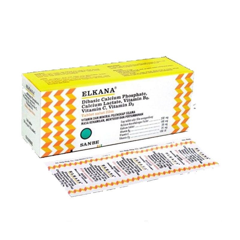 elkana tablet box isi 100 tablet / vitamin ibu hamil / vitamin tulang / multivitamin murah