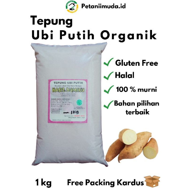 

Tepung Ubi Putih Organik kemasan 1 KG/Tepung MPASI ubi putih organik/Tepung gluten free organik